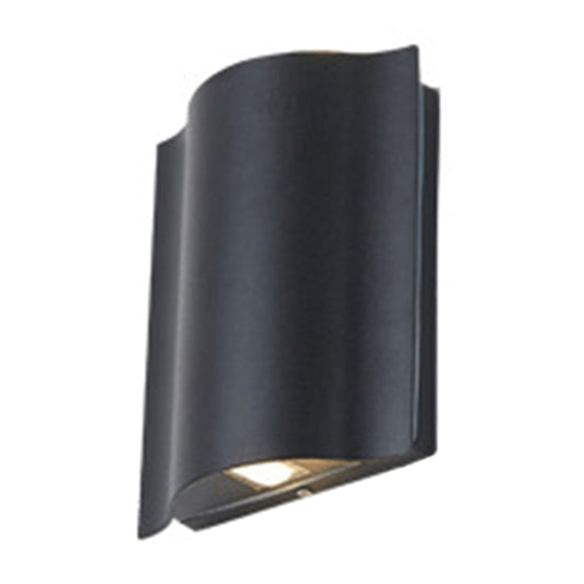 2/4/6-Light Patio LED Sconce Lamp Modern Black Flush Mount Wall Light with Wavy Metal Shade, Warm/White Light Clearhalo 'Cast Iron' 'Glass' 'Industrial' 'Modern wall lights' 'Modern' 'Tiffany' 'Traditional wall lights' 'Wall Lamps & Sconces' 'Wall Lights' Lighting' 1985278