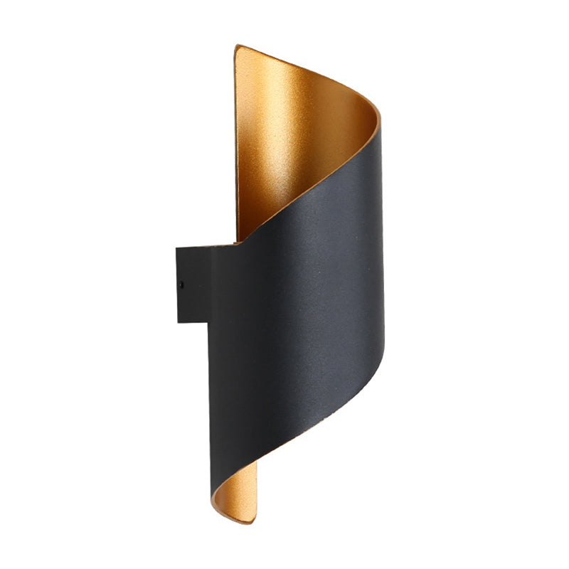 Spiral Foyer Wall Light Fixture Aluminum Postmodern LED Wall Sconce in Black/White and Gold Inner Clearhalo 'Cast Iron' 'Glass' 'Industrial' 'Modern wall lights' 'Modern' 'Tiffany' 'Traditional wall lights' 'Wall Lamps & Sconces' 'Wall Lights' Lighting' 1985293