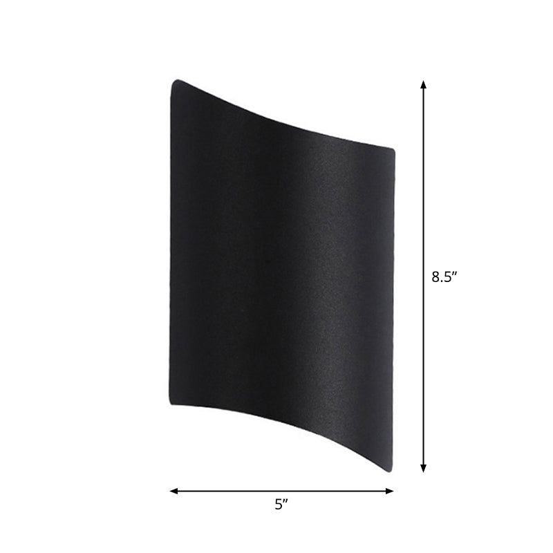 Aluminum Curve Wall Washer Sconce Minimalist 2-Light Black LED