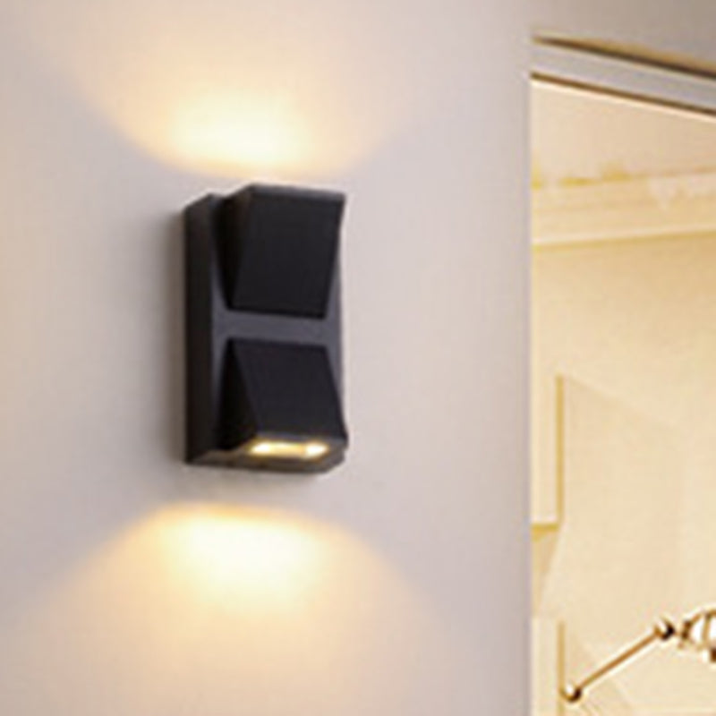 Triangle Aluminum Flush Wall Sconce Simple Black Small/Large Wall Mount Lamp for Corridor Black B Clearhalo 'Cast Iron' 'Glass' 'Industrial' 'Modern wall lights' 'Modern' 'Tiffany' 'Traditional wall lights' 'Wall Lamps & Sconces' 'Wall Lights' Lighting' 1985318