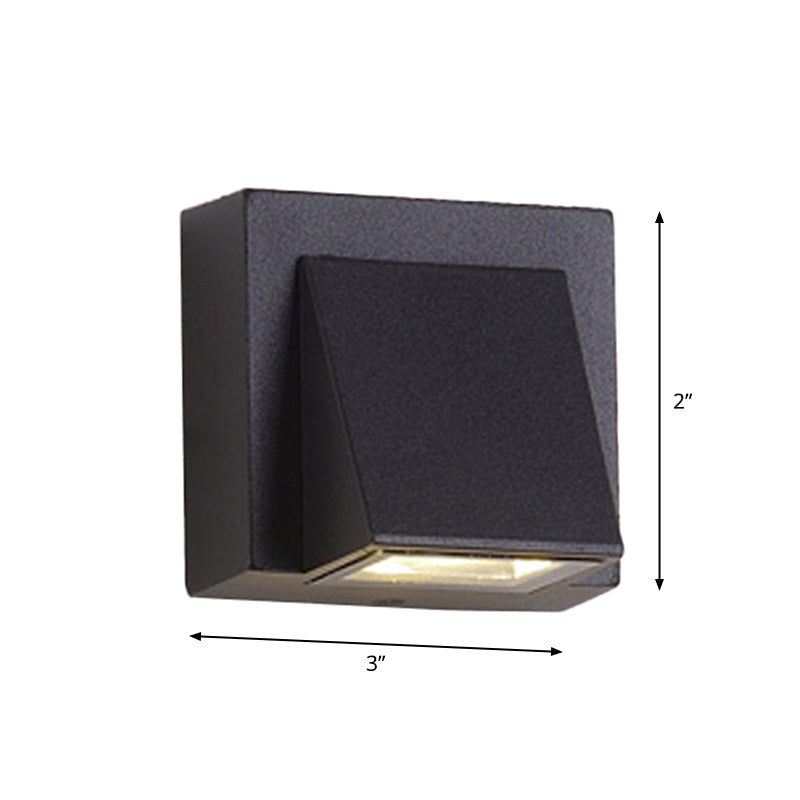 Triangle Aluminum Flush Wall Sconce Simple Black Small/Large Wall Mount Lamp for Corridor Clearhalo 'Cast Iron' 'Glass' 'Industrial' 'Modern wall lights' 'Modern' 'Tiffany' 'Traditional wall lights' 'Wall Lamps & Sconces' 'Wall Lights' Lighting' 1985327