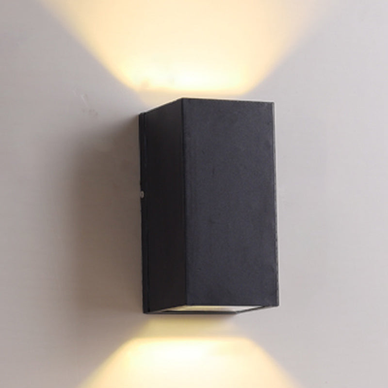 Aluminum Block Wall Sconce Lighting Simple 1/2-Light Black Small/Large LED Flush Mount for Corridor 2.0 Black Large Clearhalo 'Cast Iron' 'Glass' 'Industrial' 'Modern wall lights' 'Modern' 'Tiffany' 'Traditional wall lights' 'Wall Lamps & Sconces' 'Wall Lights' Lighting' 1985369