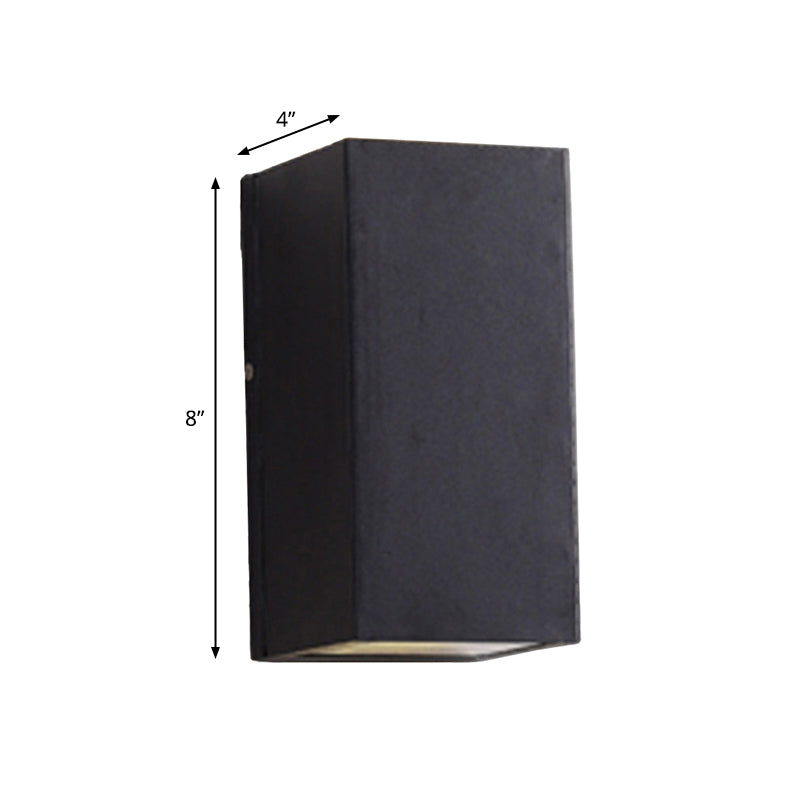 Aluminum Block Wall Sconce Lighting Simple 1/2-Light Black Small/Large LED Flush Mount for Corridor Clearhalo 'Cast Iron' 'Glass' 'Industrial' 'Modern wall lights' 'Modern' 'Tiffany' 'Traditional wall lights' 'Wall Lamps & Sconces' 'Wall Lights' Lighting' 1985372