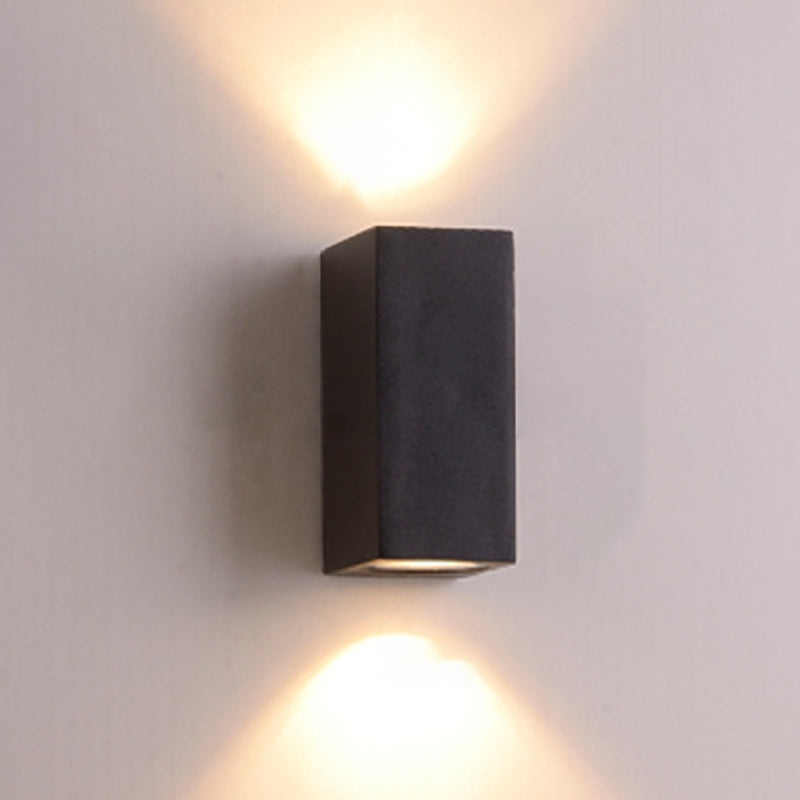Aluminum Block Wall Sconce Lighting Simple 1/2-Light Black Small/Large LED Flush Mount for Corridor 2.0 Black Small Clearhalo 'Cast Iron' 'Glass' 'Industrial' 'Modern wall lights' 'Modern' 'Tiffany' 'Traditional wall lights' 'Wall Lamps & Sconces' 'Wall Lights' Lighting' 1985373
