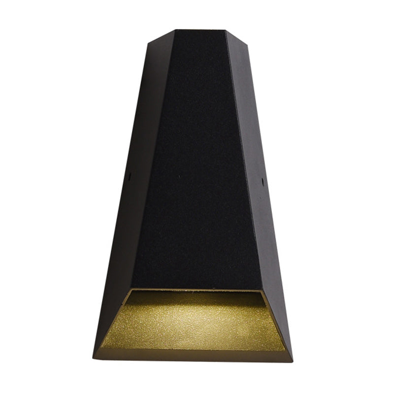 Triangle Patio LED Wall Light Aluminum Simple Style Flush Mount Wall Sconce in Black, Warm/White Light Clearhalo 'Cast Iron' 'Glass' 'Industrial' 'Modern wall lights' 'Modern' 'Tiffany' 'Traditional wall lights' 'Wall Lamps & Sconces' 'Wall Lights' Lighting' 1985388