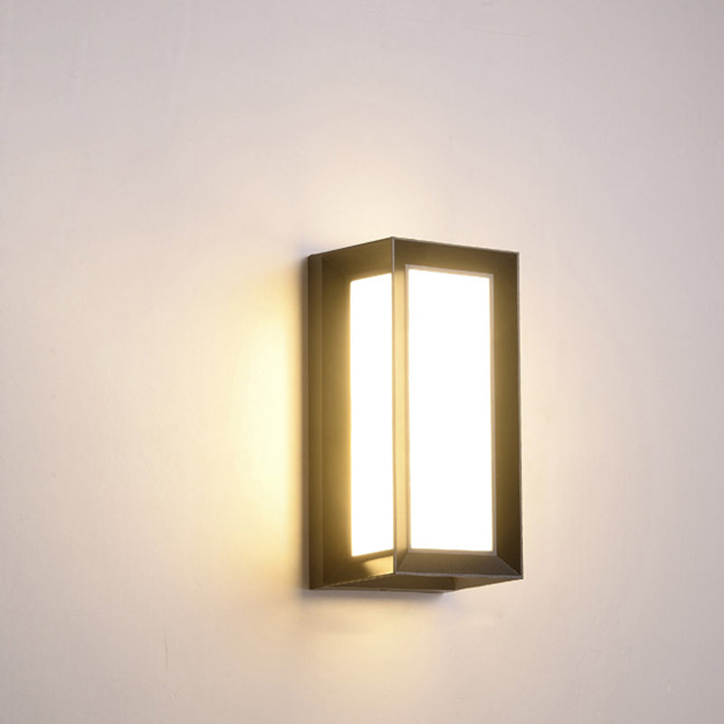 Sound Activated Rectangle Wall Sconce Modern Plastic Entry Gate LED Wall Mounted Lamp in Black Clearhalo 'Cast Iron' 'Glass' 'Industrial' 'Modern wall lights' 'Modern' 'Tiffany' 'Traditional wall lights' 'Wall Lamps & Sconces' 'Wall Lights' Lighting' 1985401