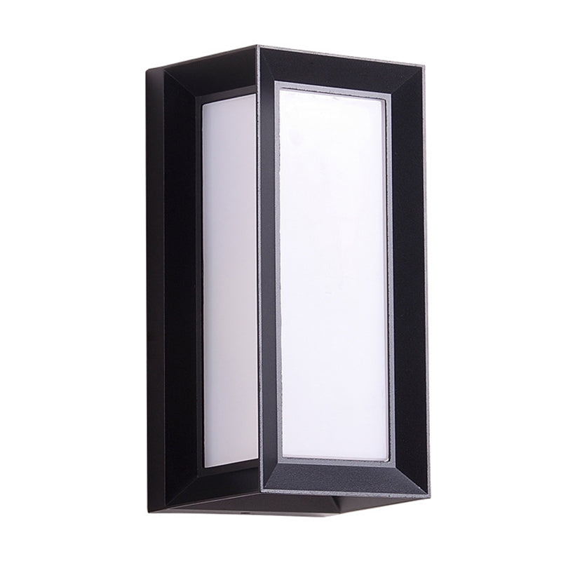 Sound Activated Rectangle Wall Sconce Modern Plastic Entry Gate LED Wall Mounted Lamp in Black Clearhalo 'Cast Iron' 'Glass' 'Industrial' 'Modern wall lights' 'Modern' 'Tiffany' 'Traditional wall lights' 'Wall Lamps & Sconces' 'Wall Lights' Lighting' 1985402