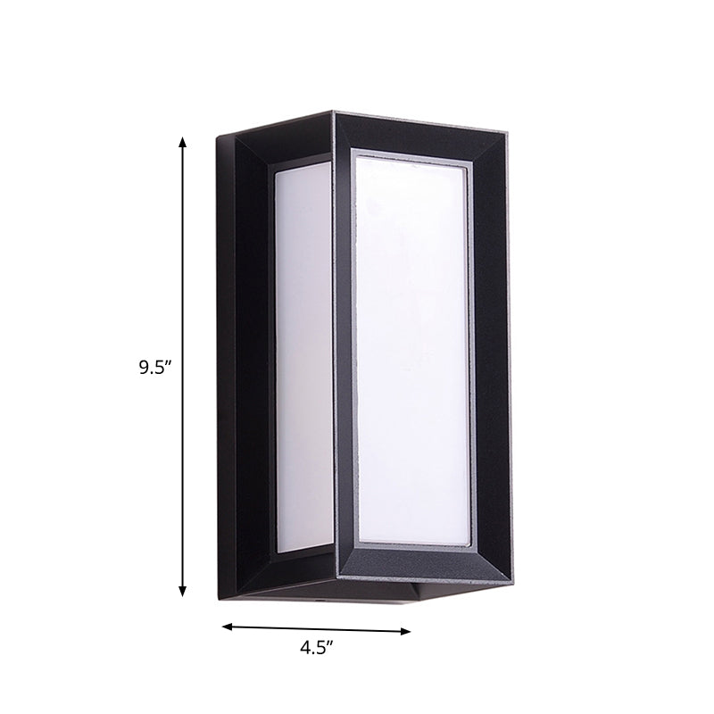 Sound Activated Rectangle Wall Sconce Modern Plastic Entry Gate LED Wall Mounted Lamp in Black Clearhalo 'Cast Iron' 'Glass' 'Industrial' 'Modern wall lights' 'Modern' 'Tiffany' 'Traditional wall lights' 'Wall Lamps & Sconces' 'Wall Lights' Lighting' 1985403