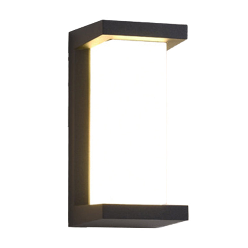 Sound Activated Rectangle Wall Sconce Modern Plastic Entry Gate LED Wall Mounted Lamp in Black Clearhalo 'Cast Iron' 'Glass' 'Industrial' 'Modern wall lights' 'Modern' 'Tiffany' 'Traditional wall lights' 'Wall Lamps & Sconces' 'Wall Lights' Lighting' 1985407