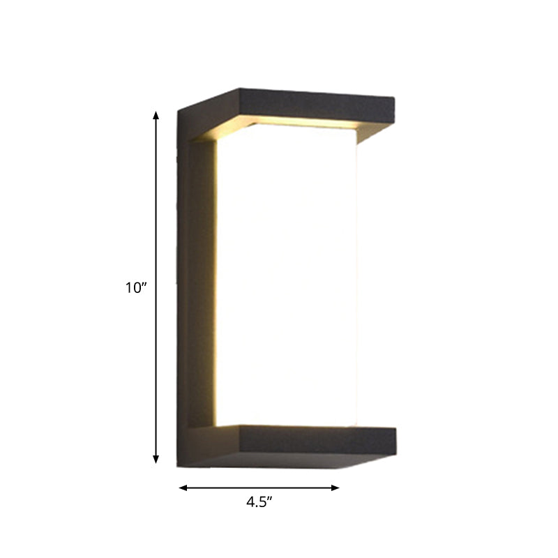 Sound Activated Rectangle Wall Sconce Modern Plastic Entry Gate LED Wall Mounted Lamp in Black Clearhalo 'Cast Iron' 'Glass' 'Industrial' 'Modern wall lights' 'Modern' 'Tiffany' 'Traditional wall lights' 'Wall Lamps & Sconces' 'Wall Lights' Lighting' 1985408