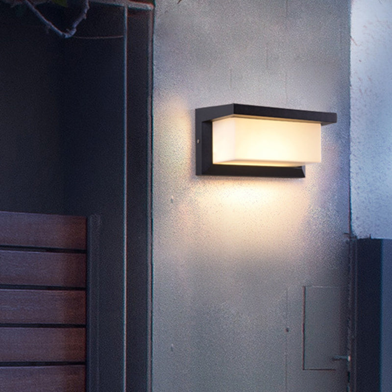 Sound Activated Rectangle Wall Sconce Modern Plastic Entry Gate LED Wall Mounted Lamp in Black Clearhalo 'Cast Iron' 'Glass' 'Industrial' 'Modern wall lights' 'Modern' 'Tiffany' 'Traditional wall lights' 'Wall Lamps & Sconces' 'Wall Lights' Lighting' 1985410