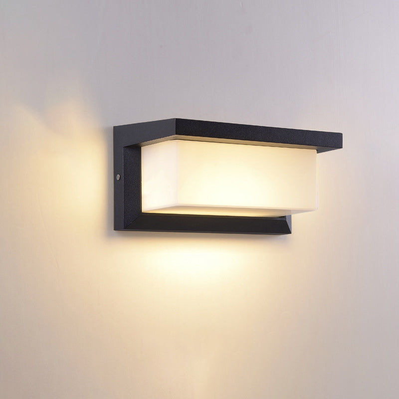 Sound Activated Rectangle Wall Sconce Modern Plastic Entry Gate LED Wall Mounted Lamp in Black Clearhalo 'Cast Iron' 'Glass' 'Industrial' 'Modern wall lights' 'Modern' 'Tiffany' 'Traditional wall lights' 'Wall Lamps & Sconces' 'Wall Lights' Lighting' 1985411