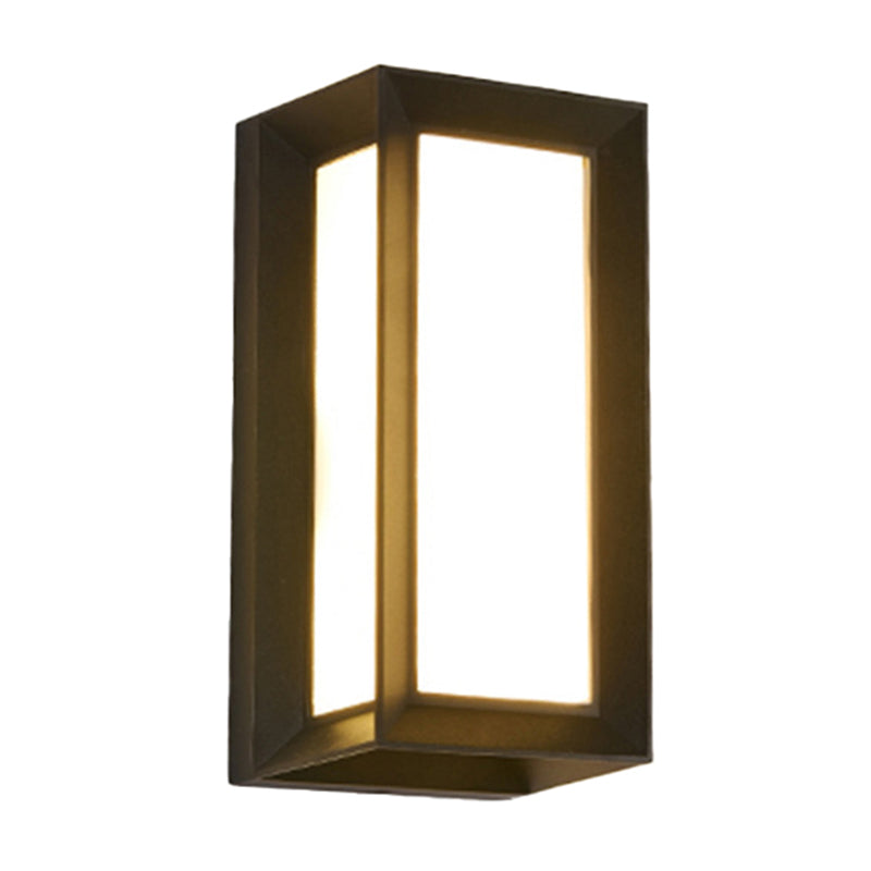 Arc/Rectangle/Oblong LED Wall Lamp Contemporary Aluminum Black Flush Mount Wall Sconce for Courtyard Clearhalo 'Cast Iron' 'Glass' 'Industrial' 'Modern wall lights' 'Modern' 'Tiffany' 'Traditional wall lights' 'Wall Lamps & Sconces' 'Wall Lights' Lighting' 1985432