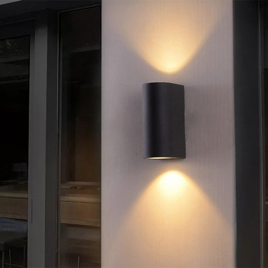 Black Small/Large Cylinder Wall Light Minimalist Aluminum LED Flush Wall Sconce for Outdoor Black Small B Clearhalo 'Cast Iron' 'Glass' 'Industrial' 'Modern wall lights' 'Modern' 'Tiffany' 'Traditional wall lights' 'Wall Lamps & Sconces' 'Wall Lights' Lighting' 1985442