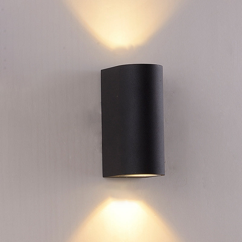Black Small/Large Cylinder Wall Light Minimalist Aluminum LED Flush Wall Sconce for Outdoor Clearhalo 'Cast Iron' 'Glass' 'Industrial' 'Modern wall lights' 'Modern' 'Tiffany' 'Traditional wall lights' 'Wall Lamps & Sconces' 'Wall Lights' Lighting' 1985444