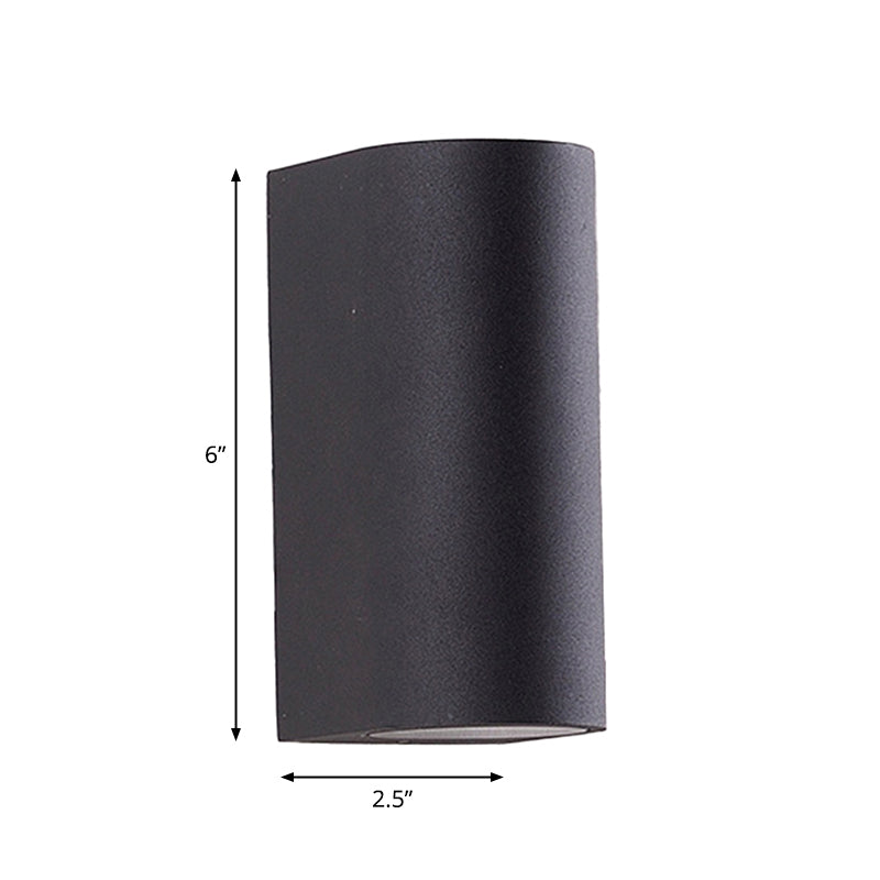 Black Small/Large Cylinder Wall Light Minimalist Aluminum LED Flush Wall Sconce for Outdoor Clearhalo 'Cast Iron' 'Glass' 'Industrial' 'Modern wall lights' 'Modern' 'Tiffany' 'Traditional wall lights' 'Wall Lamps & Sconces' 'Wall Lights' Lighting' 1985446