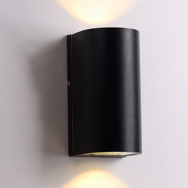 Black Small/Large Cylinder Wall Light Minimalist Aluminum LED Flush Wall Sconce for Outdoor Black Large B Clearhalo 'Cast Iron' 'Glass' 'Industrial' 'Modern wall lights' 'Modern' 'Tiffany' 'Traditional wall lights' 'Wall Lamps & Sconces' 'Wall Lights' Lighting' 1985447