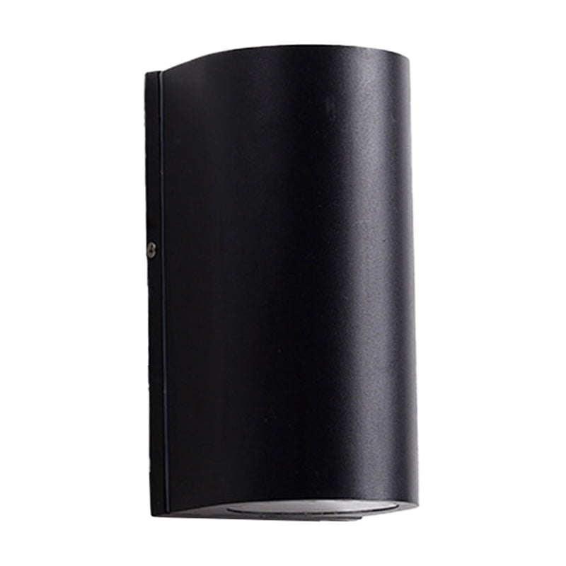 Black Small/Large Cylinder Wall Light Minimalist Aluminum LED Flush Wall Sconce for Outdoor Clearhalo 'Cast Iron' 'Glass' 'Industrial' 'Modern wall lights' 'Modern' 'Tiffany' 'Traditional wall lights' 'Wall Lamps & Sconces' 'Wall Lights' Lighting' 1985448