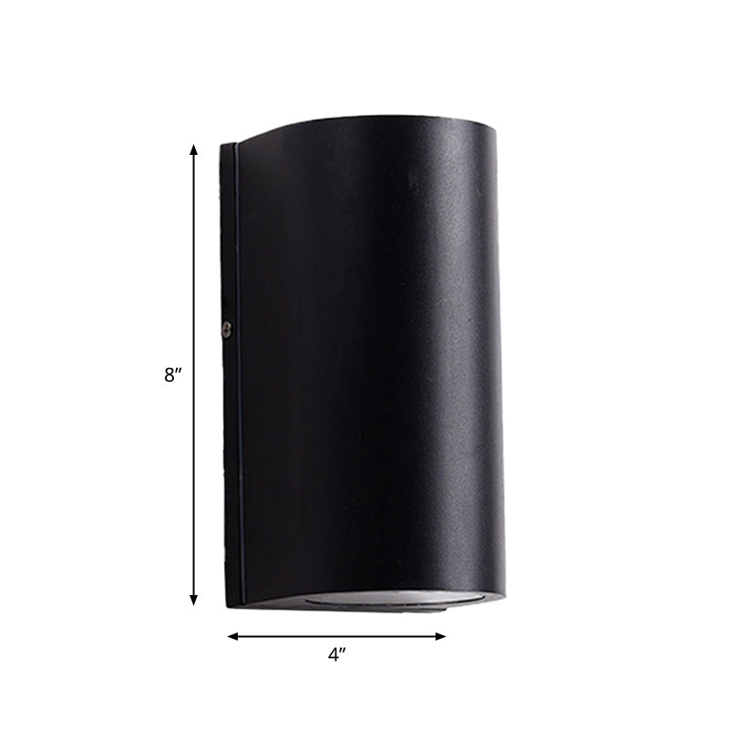 Black Small/Large Cylinder Wall Light Minimalist Aluminum LED Flush Wall Sconce for Outdoor Clearhalo 'Cast Iron' 'Glass' 'Industrial' 'Modern wall lights' 'Modern' 'Tiffany' 'Traditional wall lights' 'Wall Lamps & Sconces' 'Wall Lights' Lighting' 1985449