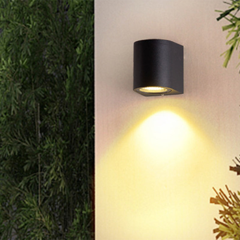 Black Small/Large Cylinder Wall Light Minimalist Aluminum LED Flush Wall Sconce for Outdoor Clearhalo 'Cast Iron' 'Glass' 'Industrial' 'Modern wall lights' 'Modern' 'Tiffany' 'Traditional wall lights' 'Wall Lamps & Sconces' 'Wall Lights' Lighting' 1985451