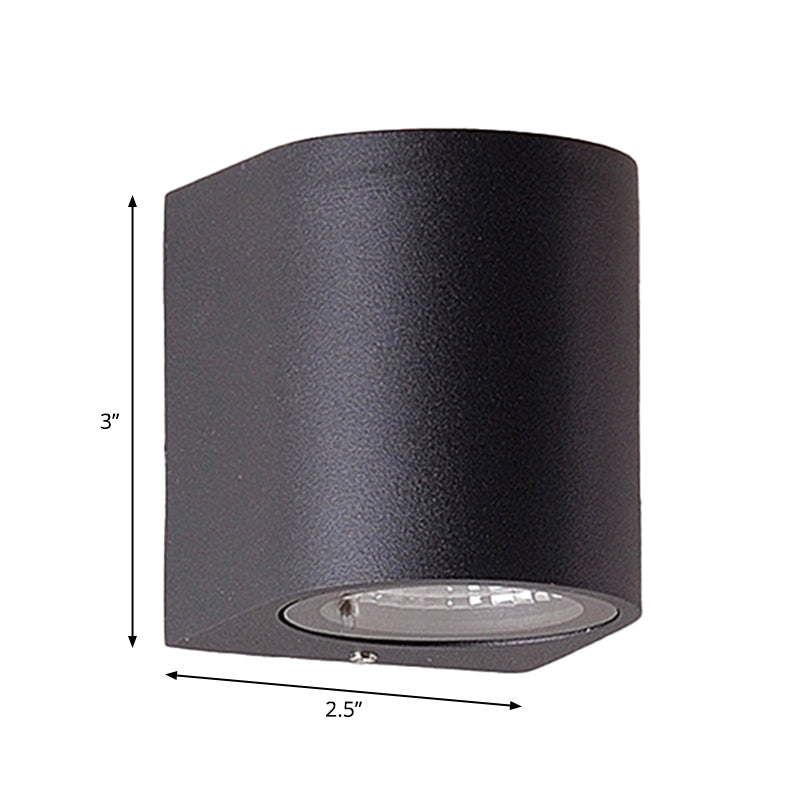 Black Small/Large Cylinder Wall Light Minimalist Aluminum LED Flush Wall Sconce for Outdoor Clearhalo 'Cast Iron' 'Glass' 'Industrial' 'Modern wall lights' 'Modern' 'Tiffany' 'Traditional wall lights' 'Wall Lamps & Sconces' 'Wall Lights' Lighting' 1985454