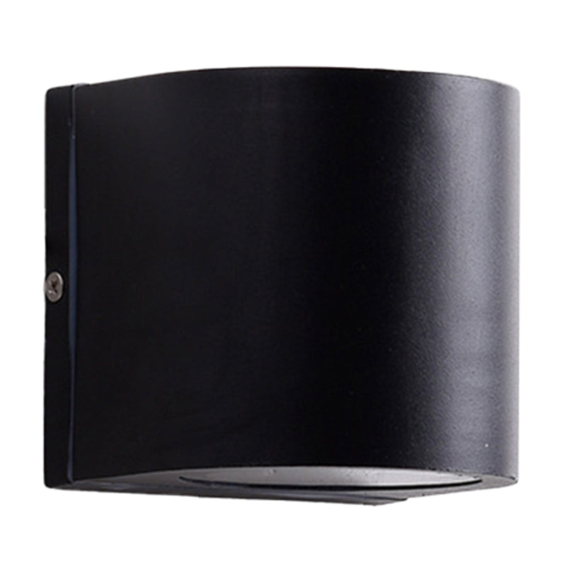 Black Small/Large Cylinder Wall Light Minimalist Aluminum LED Flush Wall Sconce for Outdoor Clearhalo 'Cast Iron' 'Glass' 'Industrial' 'Modern wall lights' 'Modern' 'Tiffany' 'Traditional wall lights' 'Wall Lamps & Sconces' 'Wall Lights' Lighting' 1985457