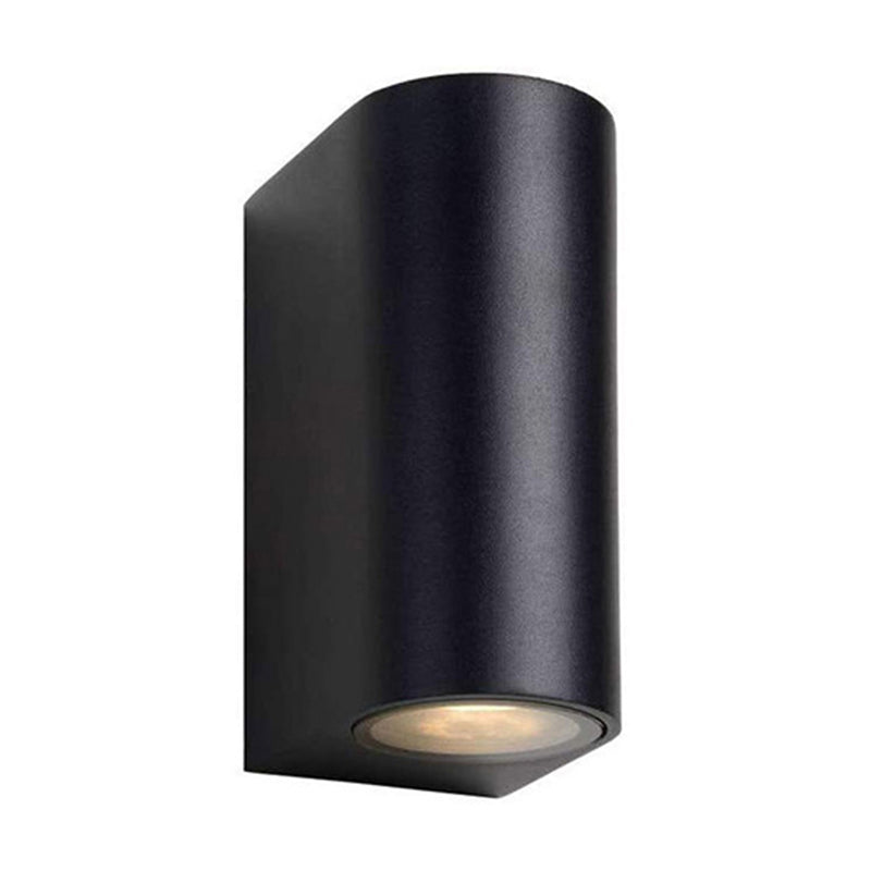 Modern 1/2-Light LED Outdoor Wall Mount Black Triangle/Cylinder/Rectangle Sconce Light with Metal Shade Clearhalo 'Cast Iron' 'Glass' 'Industrial' 'Modern wall lights' 'Modern' 'Tiffany' 'Traditional wall lights' 'Wall Lamps & Sconces' 'Wall Lights' Lighting' 1985470