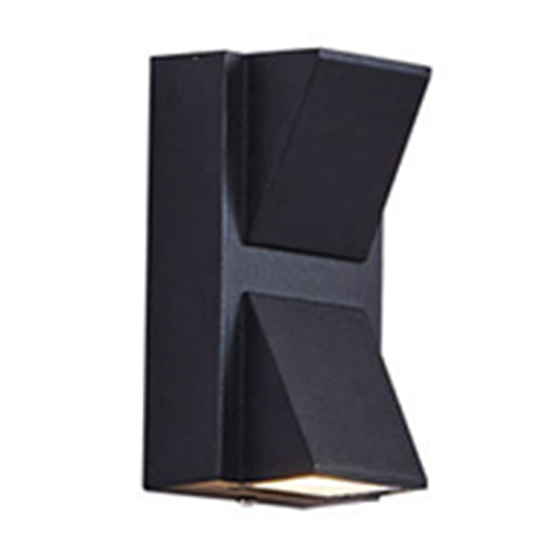 Modern 1/2-Light LED Outdoor Wall Mount Black Triangle/Cylinder/Rectangle Sconce Light with Metal Shade Clearhalo 'Cast Iron' 'Glass' 'Industrial' 'Modern wall lights' 'Modern' 'Tiffany' 'Traditional wall lights' 'Wall Lamps & Sconces' 'Wall Lights' Lighting' 1985483