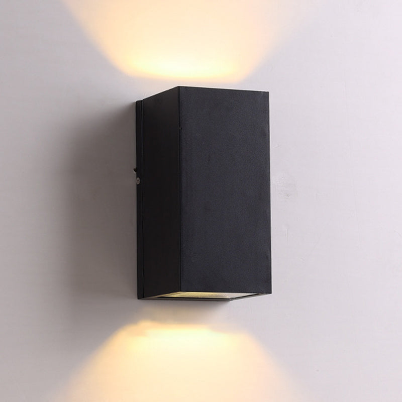 Rectangle/Cylinder/Triangle Wall Sconce Simplicity Metal 1/2-Light Black Finish LED Flush Mount for Porch Clearhalo 'Cast Iron' 'Glass' 'Industrial' 'Modern wall lights' 'Modern' 'Tiffany' 'Traditional wall lights' 'Wall Lamps & Sconces' 'Wall Lights' Lighting' 1985487