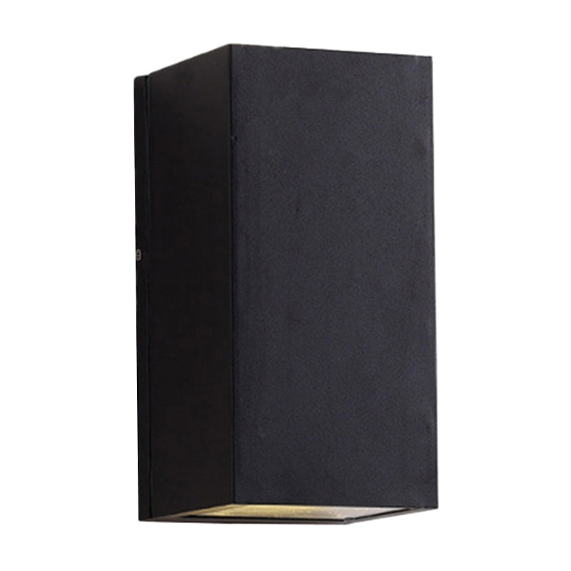 Rectangle/Cylinder/Triangle Wall Sconce Simplicity Metal 1/2-Light Black Finish LED Flush Mount for Porch Clearhalo 'Cast Iron' 'Glass' 'Industrial' 'Modern wall lights' 'Modern' 'Tiffany' 'Traditional wall lights' 'Wall Lamps & Sconces' 'Wall Lights' Lighting' 1985488