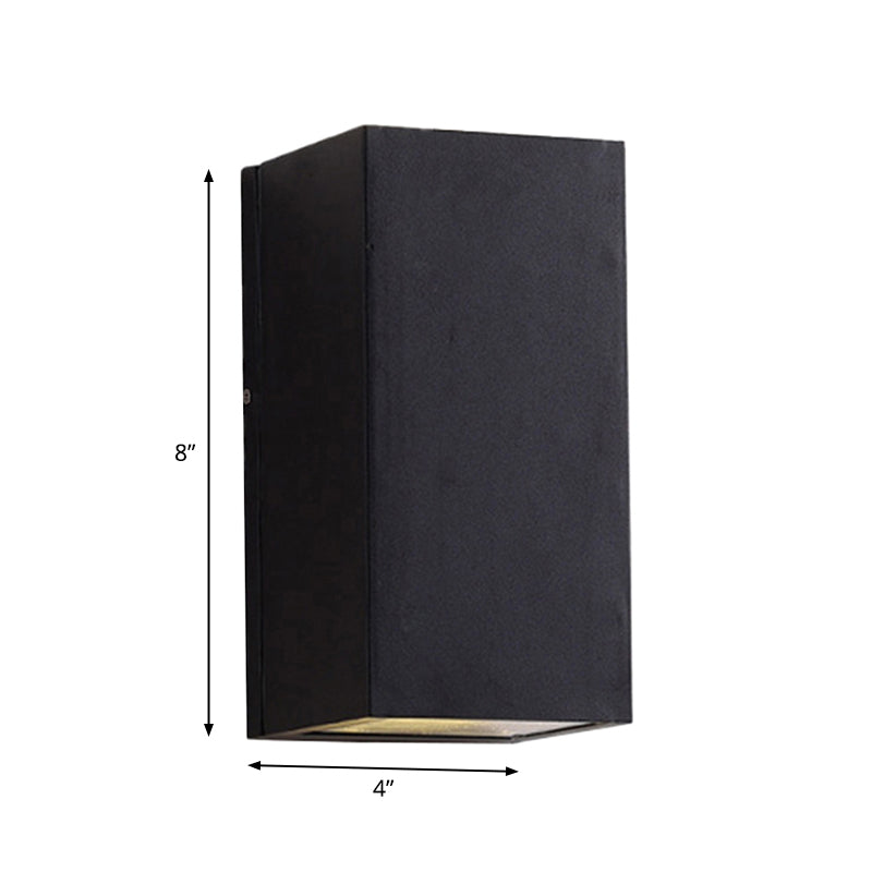 Rectangle/Cylinder/Triangle Wall Sconce Simplicity Metal 1/2-Light Black Finish LED Flush Mount for Porch Clearhalo 'Cast Iron' 'Glass' 'Industrial' 'Modern wall lights' 'Modern' 'Tiffany' 'Traditional wall lights' 'Wall Lamps & Sconces' 'Wall Lights' Lighting' 1985489