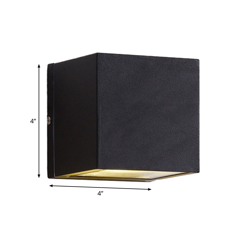 Rectangle/Cylinder/Triangle Wall Sconce Simplicity Metal 1/2-Light Black Finish LED Flush Mount for Porch Clearhalo 'Cast Iron' 'Glass' 'Industrial' 'Modern wall lights' 'Modern' 'Tiffany' 'Traditional wall lights' 'Wall Lamps & Sconces' 'Wall Lights' Lighting' 1985492