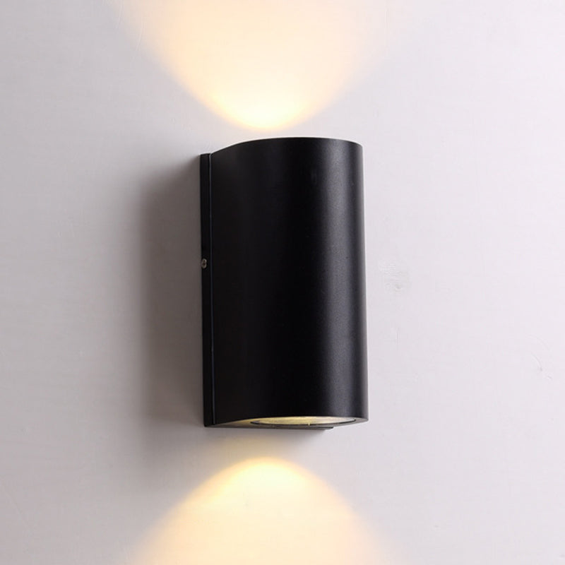 Rectangle/Cylinder/Triangle Wall Sconce Simplicity Metal 1/2-Light Black Finish LED Flush Mount for Porch Clearhalo 'Cast Iron' 'Glass' 'Industrial' 'Modern wall lights' 'Modern' 'Tiffany' 'Traditional wall lights' 'Wall Lamps & Sconces' 'Wall Lights' Lighting' 1985494