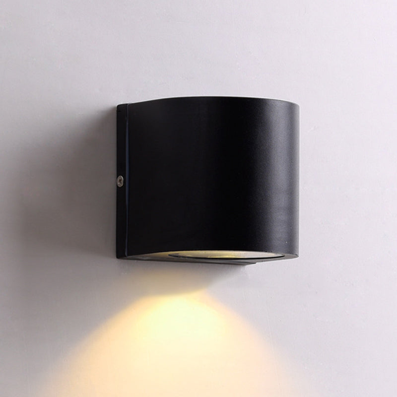 Rectangle/Cylinder/Triangle Wall Sconce Simplicity Metal 1/2-Light Black Finish LED Flush Mount for Porch 1.0 Black B Clearhalo 'Cast Iron' 'Glass' 'Industrial' 'Modern wall lights' 'Modern' 'Tiffany' 'Traditional wall lights' 'Wall Lamps & Sconces' 'Wall Lights' Lighting' 1985497