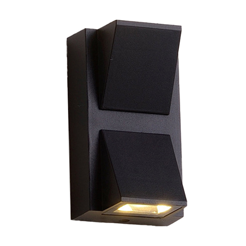 Rectangle/Cylinder/Triangle Wall Sconce Simplicity Metal 1/2-Light Black Finish LED Flush Mount for Porch Clearhalo 'Cast Iron' 'Glass' 'Industrial' 'Modern wall lights' 'Modern' 'Tiffany' 'Traditional wall lights' 'Wall Lamps & Sconces' 'Wall Lights' Lighting' 1985501