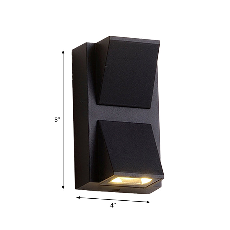 Rectangle/Cylinder/Triangle Wall Sconce Simplicity Metal 1/2-Light Black Finish LED Flush Mount for Porch Clearhalo 'Cast Iron' 'Glass' 'Industrial' 'Modern wall lights' 'Modern' 'Tiffany' 'Traditional wall lights' 'Wall Lamps & Sconces' 'Wall Lights' Lighting' 1985502