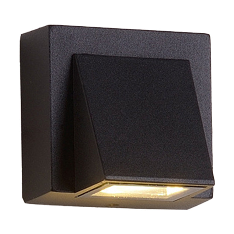 Rectangle/Cylinder/Triangle Wall Sconce Simplicity Metal 1/2-Light Black Finish LED Flush Mount for Porch Clearhalo 'Cast Iron' 'Glass' 'Industrial' 'Modern wall lights' 'Modern' 'Tiffany' 'Traditional wall lights' 'Wall Lamps & Sconces' 'Wall Lights' Lighting' 1985504