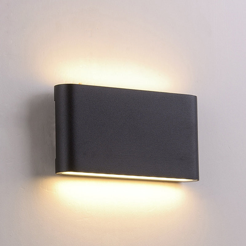 Black/White Oblong Flush Mount Wall Lamp Nordic Aluminum Small/Large LED Sconce Light Fixture Clearhalo 'Cast Iron' 'Glass' 'Industrial' 'Modern wall lights' 'Modern' 'Tiffany' 'Traditional wall lights' 'Wall Lamps & Sconces' 'Wall Lights' Lighting' 1985508