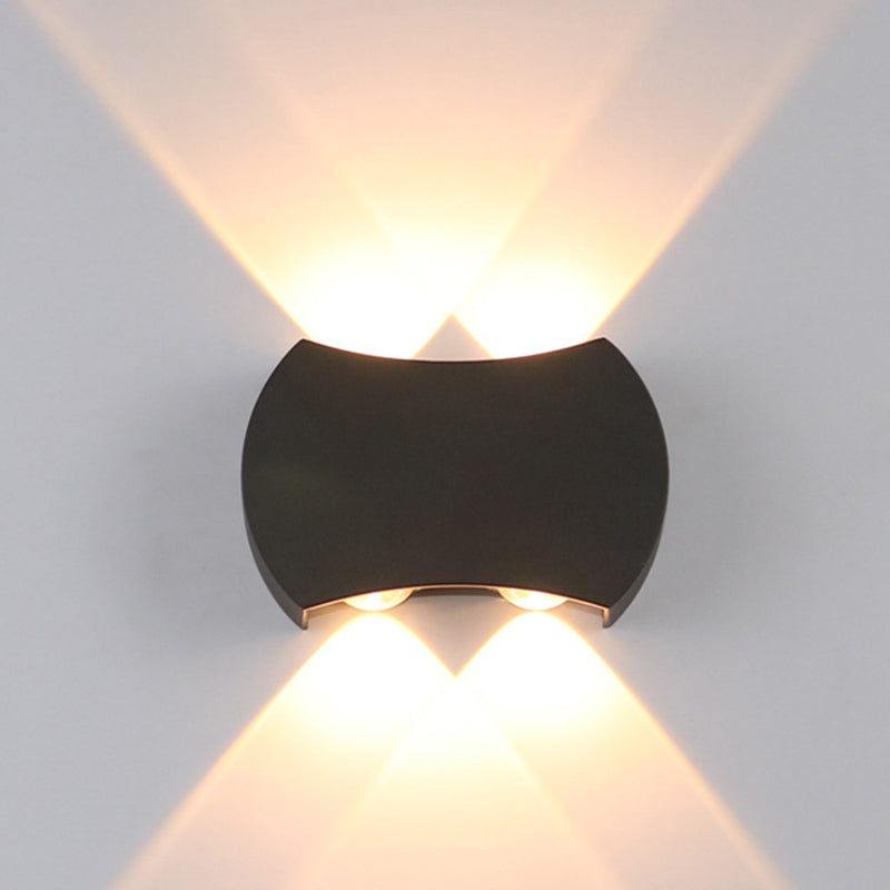 Ellipse/Curve/Honeycomb Mini Wall Light Nordic Metallic 4/6-Bulb Hallway LED Wall Washer Sconce in Black Clearhalo 'Cast Iron' 'Glass' 'Industrial' 'Modern wall lights' 'Modern' 'Tiffany' 'Traditional wall lights' 'Wall Lamps & Sconces' 'Wall Lights' Lighting' 1985531