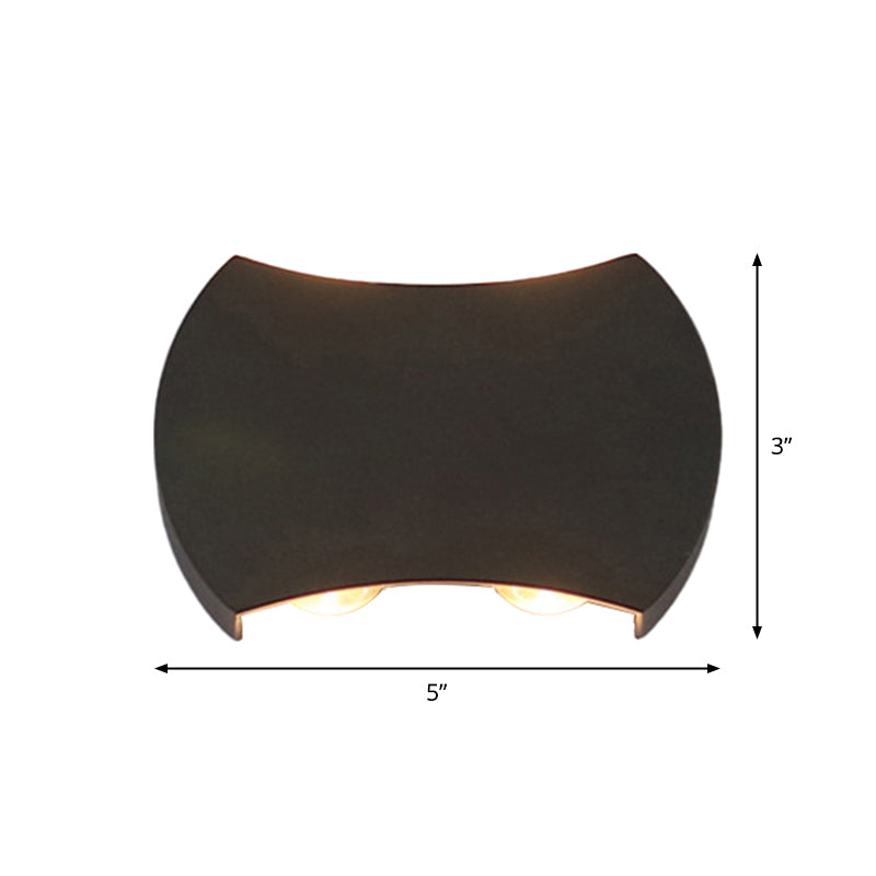 Ellipse/Curve/Honeycomb Mini Wall Light Nordic Metallic 4/6-Bulb Hallway LED Wall Washer Sconce in Black Clearhalo 'Cast Iron' 'Glass' 'Industrial' 'Modern wall lights' 'Modern' 'Tiffany' 'Traditional wall lights' 'Wall Lamps & Sconces' 'Wall Lights' Lighting' 1985533