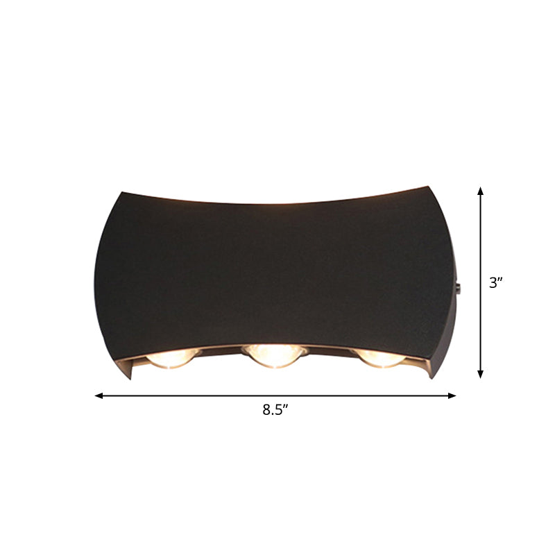 Ellipse/Curve/Honeycomb Mini Wall Light Nordic Metallic 4/6-Bulb Hallway LED Wall Washer Sconce in Black Clearhalo 'Cast Iron' 'Glass' 'Industrial' 'Modern wall lights' 'Modern' 'Tiffany' 'Traditional wall lights' 'Wall Lamps & Sconces' 'Wall Lights' Lighting' 1985536