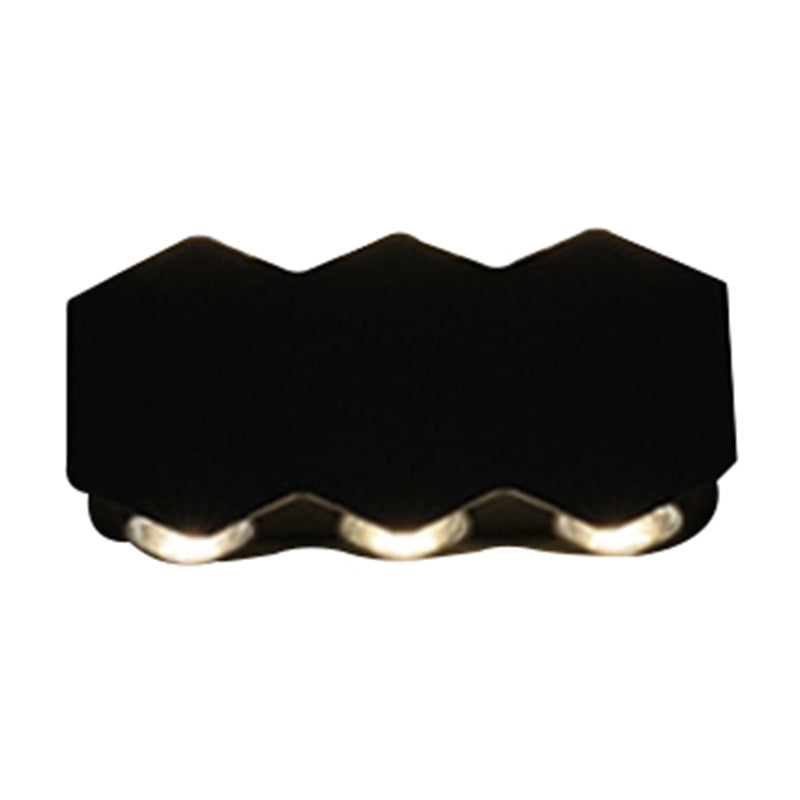 Ellipse/Curve/Honeycomb Mini Wall Light Nordic Metallic 4/6-Bulb Hallway LED Wall Washer Sconce in Black Clearhalo 'Cast Iron' 'Glass' 'Industrial' 'Modern wall lights' 'Modern' 'Tiffany' 'Traditional wall lights' 'Wall Lamps & Sconces' 'Wall Lights' Lighting' 1985538