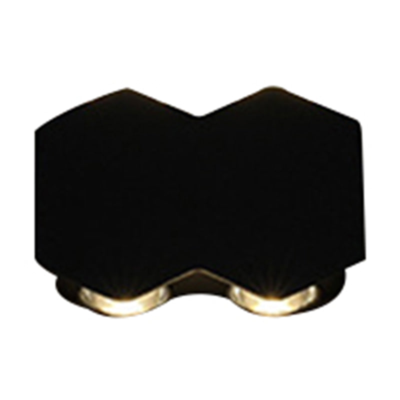Ellipse/Curve/Honeycomb Mini Wall Light Nordic Metallic 4/6-Bulb Hallway LED Wall Washer Sconce in Black Clearhalo 'Cast Iron' 'Glass' 'Industrial' 'Modern wall lights' 'Modern' 'Tiffany' 'Traditional wall lights' 'Wall Lamps & Sconces' 'Wall Lights' Lighting' 1985541