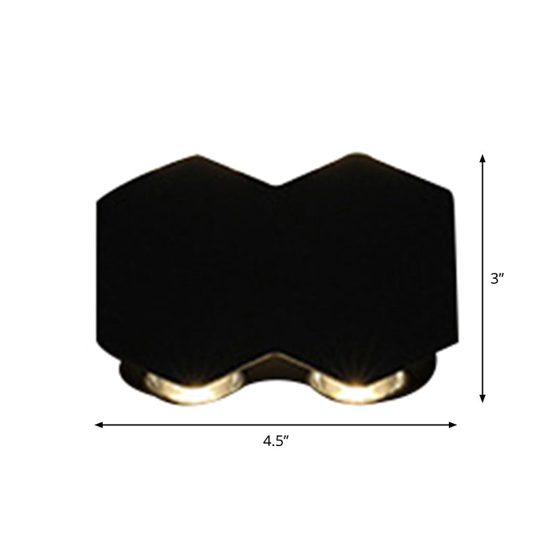 Ellipse/Curve/Honeycomb Mini Wall Light Nordic Metallic 4/6-Bulb Hallway LED Wall Washer Sconce in Black Clearhalo 'Cast Iron' 'Glass' 'Industrial' 'Modern wall lights' 'Modern' 'Tiffany' 'Traditional wall lights' 'Wall Lamps & Sconces' 'Wall Lights' Lighting' 1985542