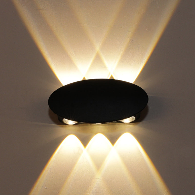 Ellipse/Curve/Honeycomb Mini Wall Light Nordic Metallic 4/6-Bulb Hallway LED Wall Washer Sconce in Black 6.0 Black B Clearhalo 'Cast Iron' 'Glass' 'Industrial' 'Modern wall lights' 'Modern' 'Tiffany' 'Traditional wall lights' 'Wall Lamps & Sconces' 'Wall Lights' Lighting' 1985543