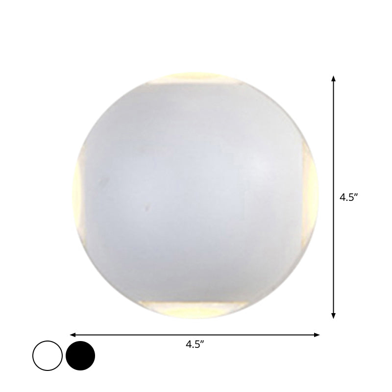 Dome Living Room Flush Wall Sconce Metal 4-Light Nordic Wall Mount Lamp in Black/White Clearhalo 'Cast Iron' 'Glass' 'Industrial' 'Modern wall lights' 'Modern' 'Tiffany' 'Traditional wall lights' 'Wall Lamps & Sconces' 'Wall Lights' Lighting' 1985558