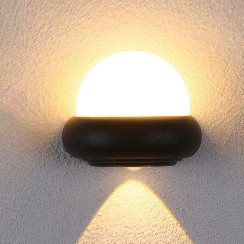 Plastic Ball Flush Wall Sconce Contemporary 1/2-Light Black Wall Lighting for Patio Clearhalo 'Cast Iron' 'Glass' 'Industrial' 'Modern wall lights' 'Modern' 'Tiffany' 'Traditional wall lights' 'Wall Lamps & Sconces' 'Wall Lights' Lighting' 1985585