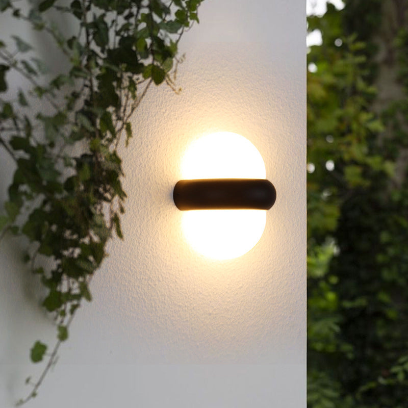 Plastic Ball Flush Wall Sconce Contemporary 1/2-Light Black Wall Lighting for Patio Black B Clearhalo 'Cast Iron' 'Glass' 'Industrial' 'Modern wall lights' 'Modern' 'Tiffany' 'Traditional wall lights' 'Wall Lamps & Sconces' 'Wall Lights' Lighting' 1985588