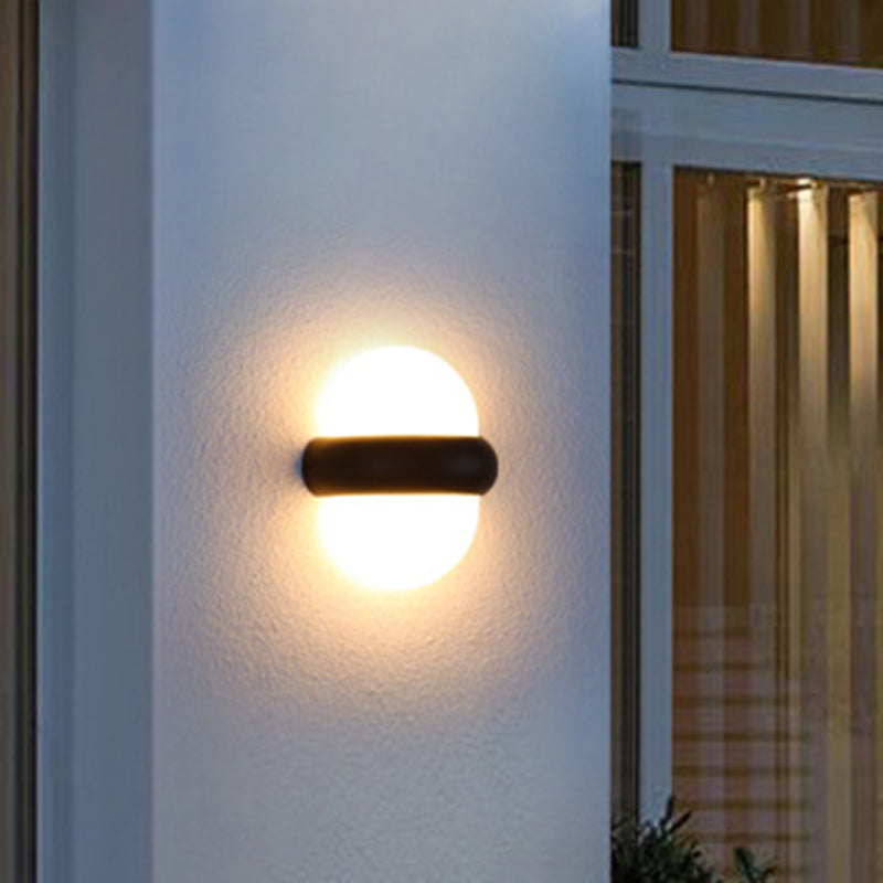 Plastic Ball Flush Wall Sconce Contemporary 1/2-Light Black Wall Lighting for Patio Clearhalo 'Cast Iron' 'Glass' 'Industrial' 'Modern wall lights' 'Modern' 'Tiffany' 'Traditional wall lights' 'Wall Lamps & Sconces' 'Wall Lights' Lighting' 1985589