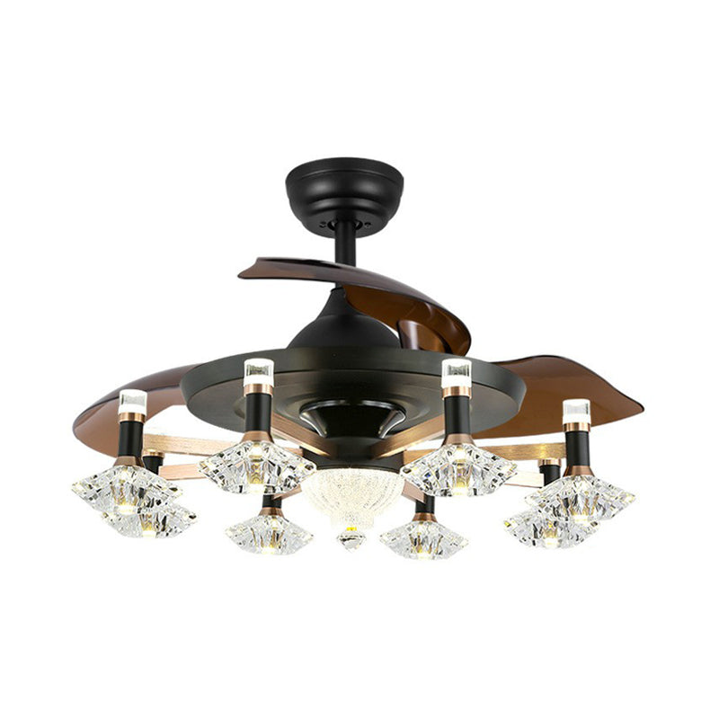 42" Wide Sputnik Living Room Ceiling Fan Light Metal LED Modernism Semi-Flush Mount with 4 Blades Clearhalo 'Ceiling Fans with Lights' 'Ceiling Fans' 'Modern Ceiling Fans' 'Modern' Lighting' 1985611